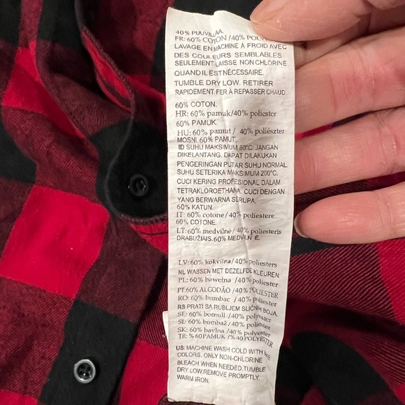 Burnside Red and Black Buffalo Plaid Button Down Shirt Libertine Brewing Large - Picture 8 of 8